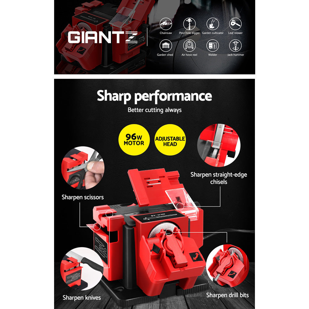 Giantz Tool Sharpener 96W Electric Drill Bit Scissor Chisel Planer Grinder